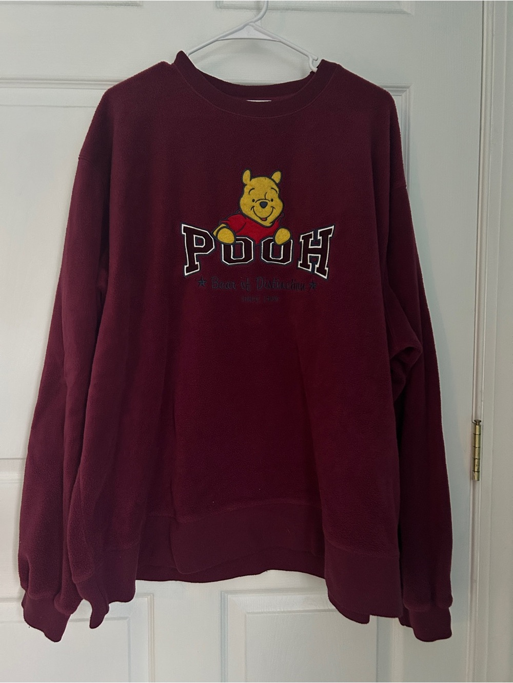 Disney Burgundy Winnie the Pooh Pullover Sweatshirt